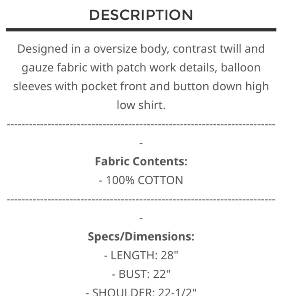 372 🇺🇸POL aqua gauze patchwork detail top cotton  shacket - Picture 5 of 5